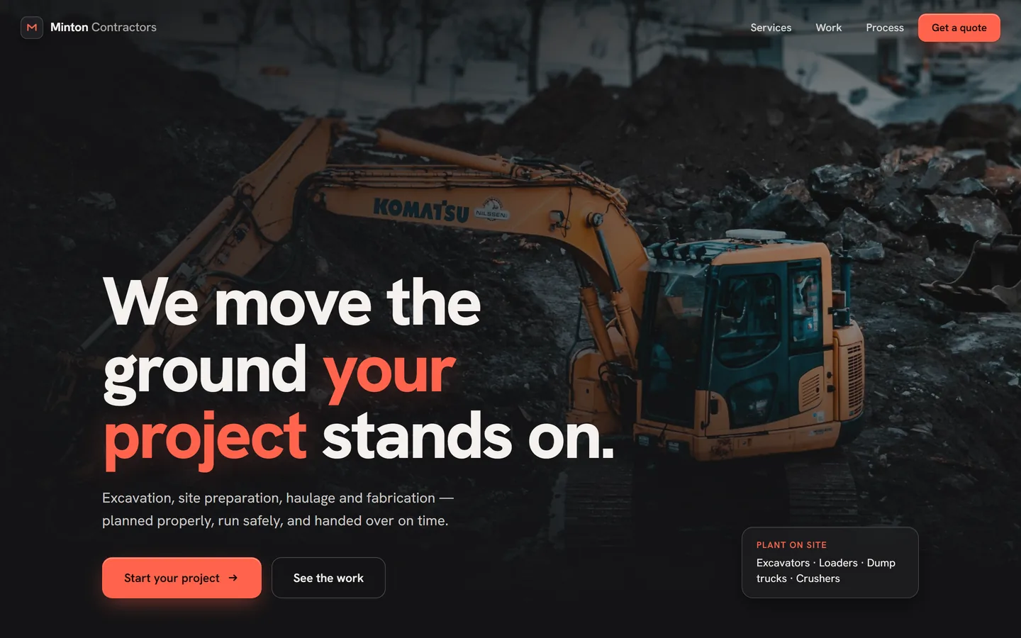 Minton Contractors website